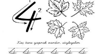 4 Rakamı Çizgi Çalışması