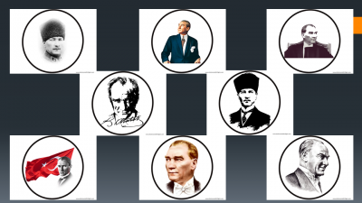 Atatürk Resimleri Daire İçinde