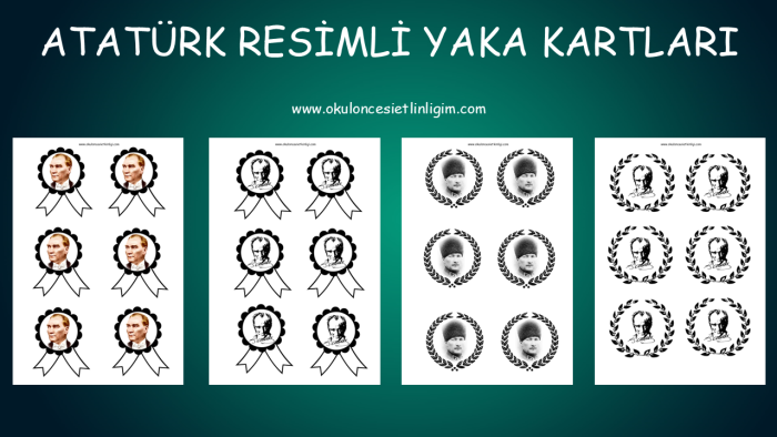 Atatürk Haftası Yaka Kartı Örnekleri