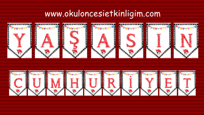 Yaşasın Cumhuriyet Pano Yazısı