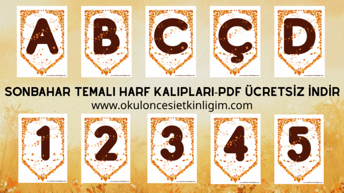 Sonbahar Temalı Harf Kalıpları – Ücretsiz PDF İndir!