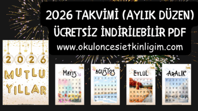 2026 TAKVİMİ (AYLIK DÜZEN)