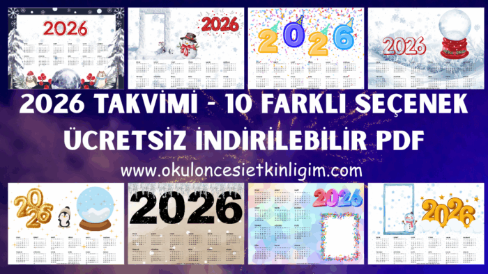 2026 TAKVİMİ – 10 FARKLI SEÇENEK – Kullanıma Hazır ve Özelleştirilebilir